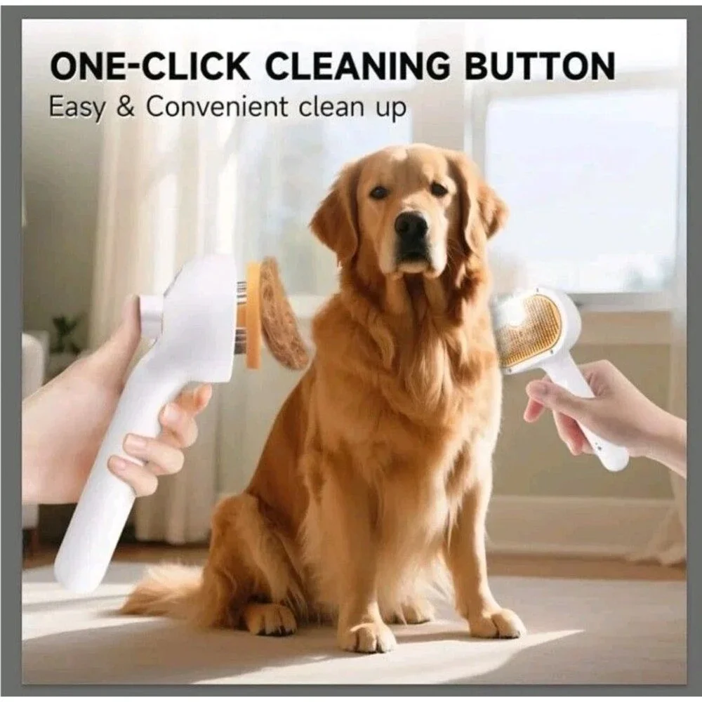 Pet Steam Brush for Dogs and Cats – 3-in-1 Spray Hair Removal Comb – Steam...